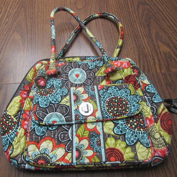 Vera Bradley Handbags - Vera Bradley Turnlock Satchel in Flower Shower